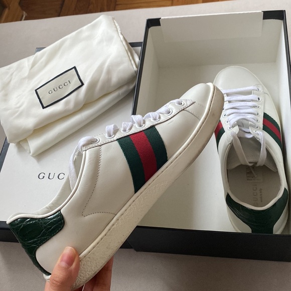 GUCCI Women’s Calfskin Crocodile ACE SNEAKER UK SIZE 37 US SIZE 7 - Picture 4 of 7